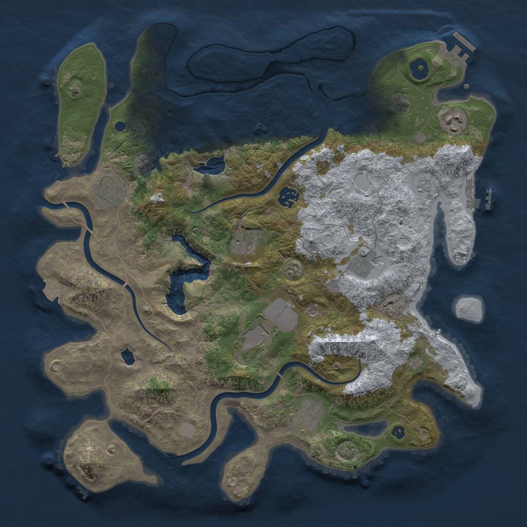 Rust Map: Procedural Map, Size: 4000, Seed: 103613695, 14 Monuments