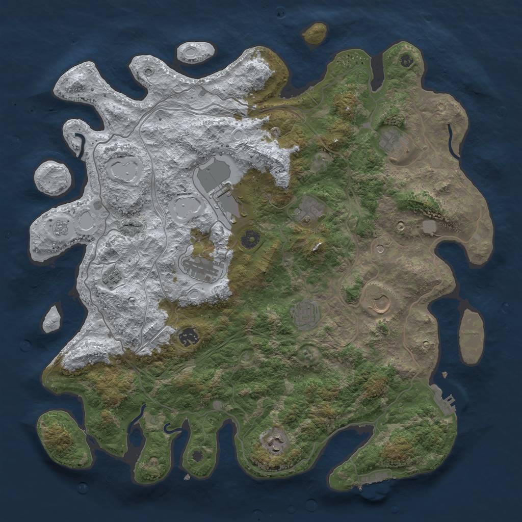 Rust Map: Procedural Map, Size: 4250, Seed: 1514158016, 18 Monuments