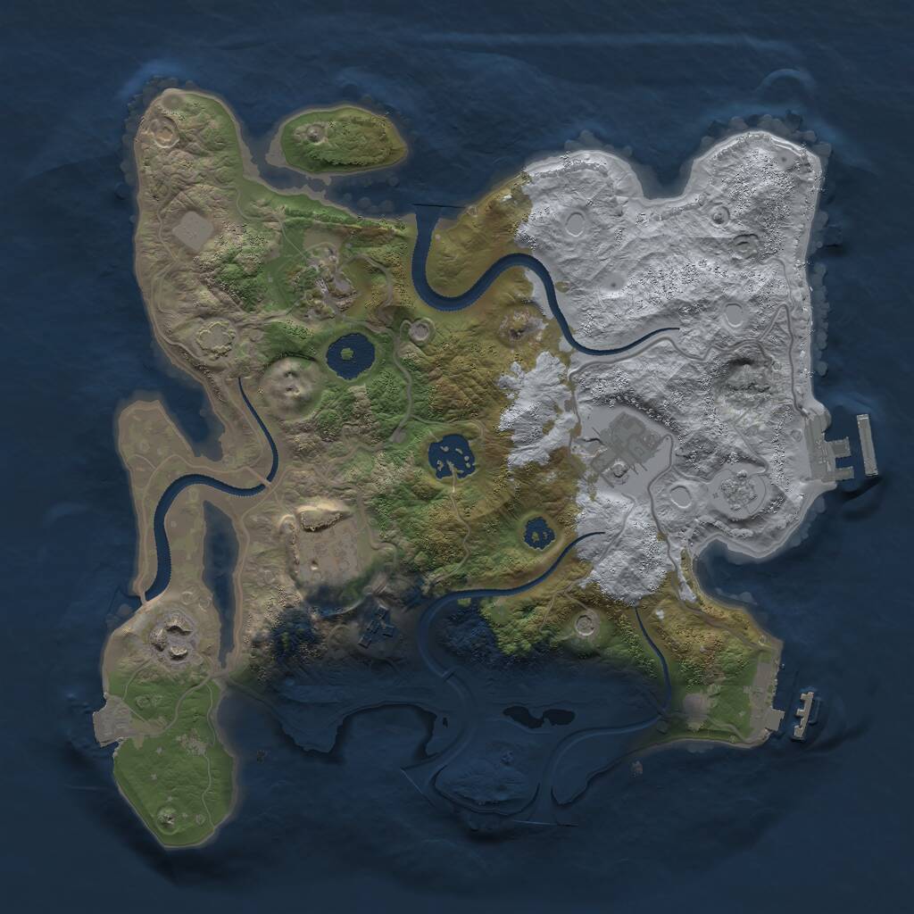 Rust Map: Procedural Map, Size: 3000, Seed: 54792, 12 Monuments