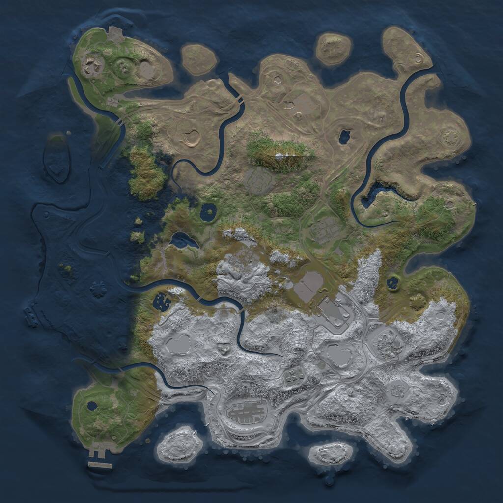 Rust Map: Procedural Map, Size: 4250, Seed: 863873931, 17 Monuments