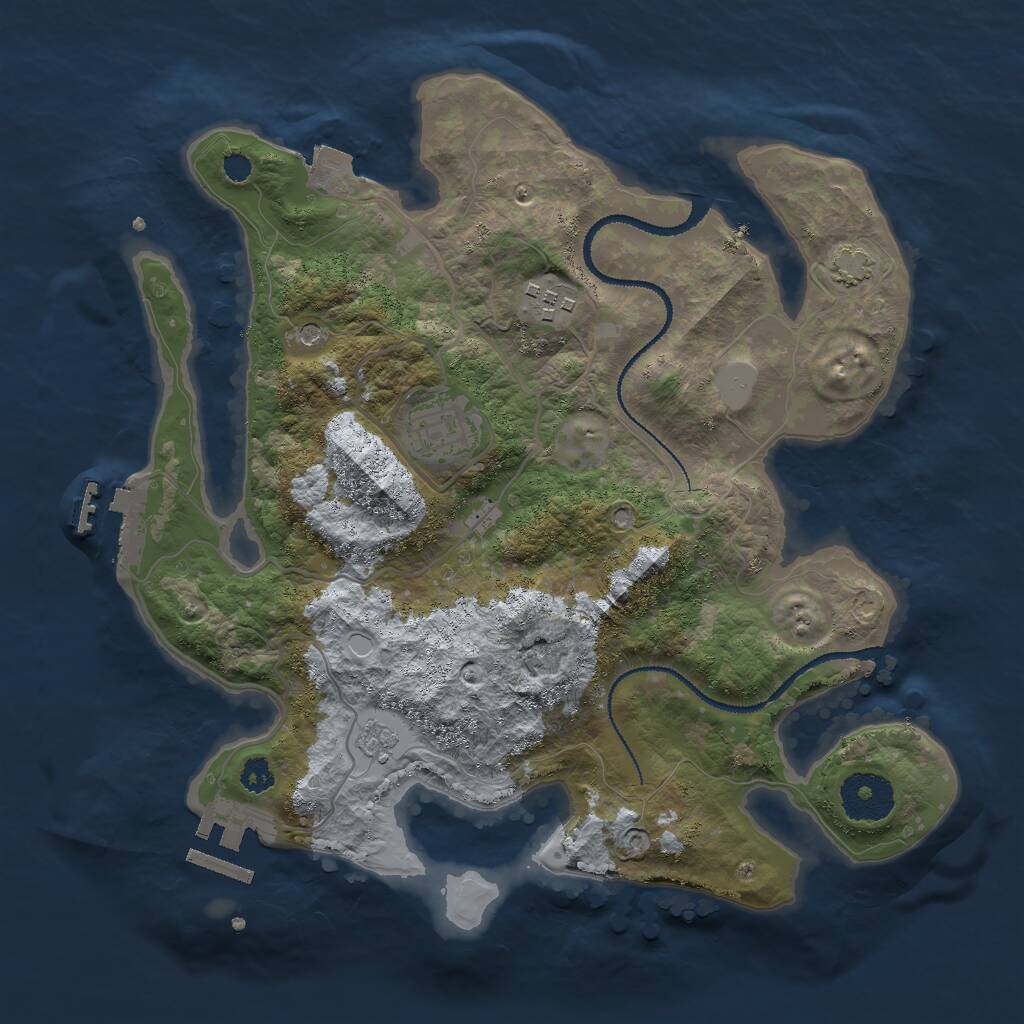 Rust Map: Procedural Map, Size: 3000, Seed: 1555421447, 8 Monuments