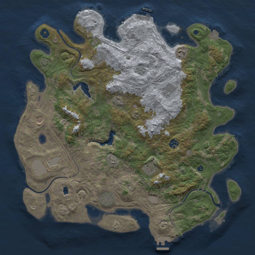 Rust Map: Procedural Map, Size: 4250, Seed: 4242, 15 Monuments