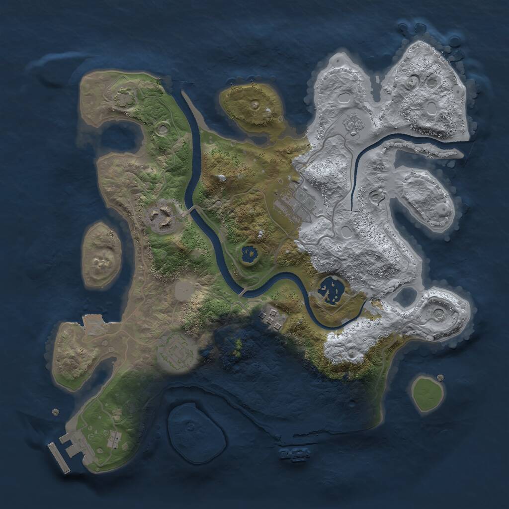 Rust Map: Procedural Map, Size: 3000, Seed: 614485858, 11 Monuments