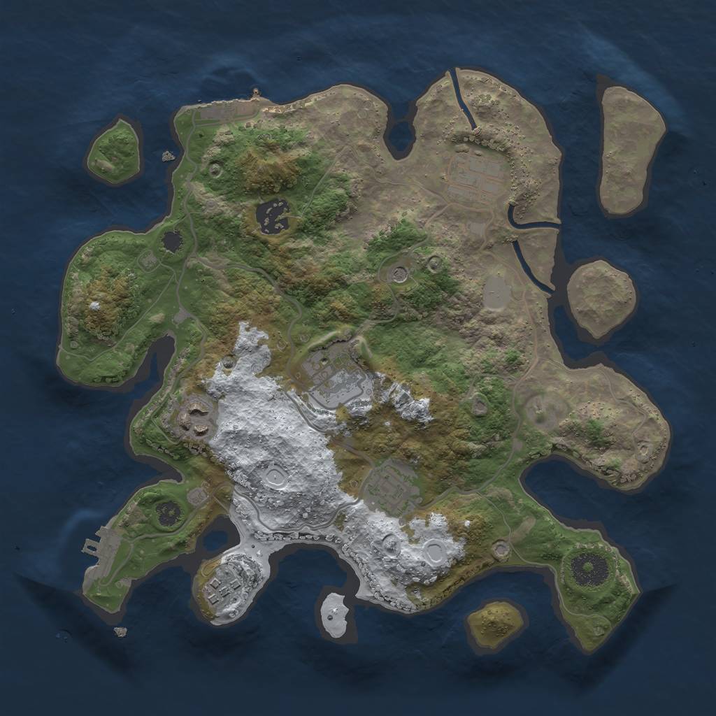 Rust Map: Procedural Map, Size: 3000, Seed: 4536474, 14 Monuments