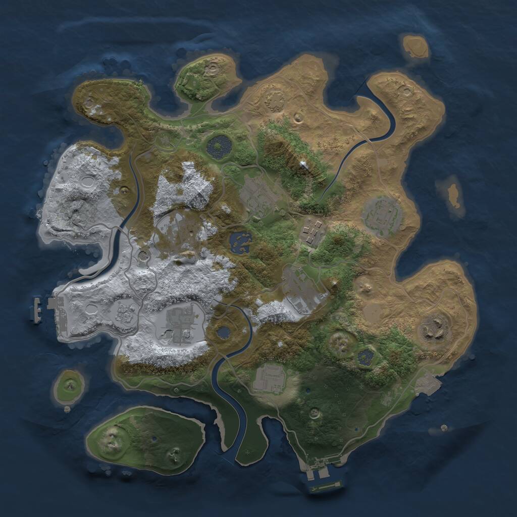 Rust Map: Procedural Map, Size: 3200, Seed: 554, 14 Monuments