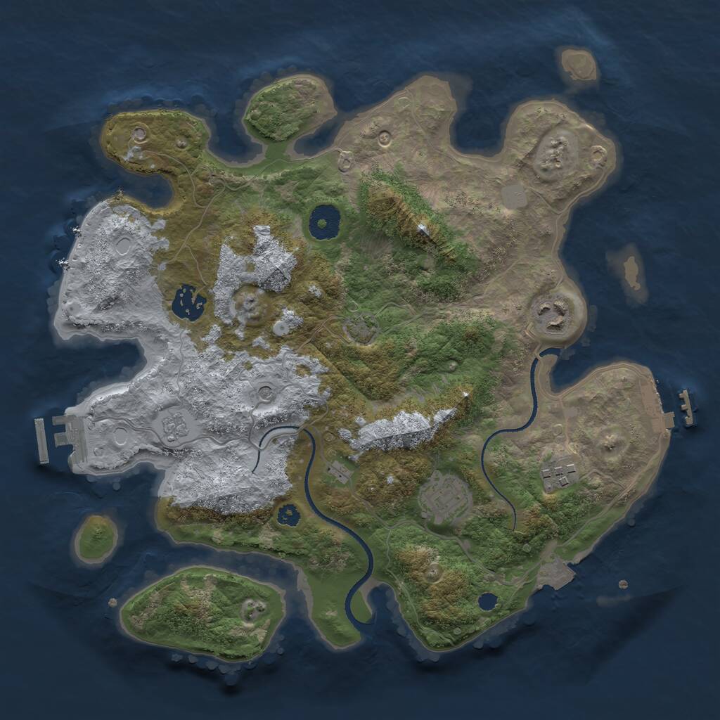 Rust Map: Procedural Map, Size: 3200, Seed: 554, 10 Monuments