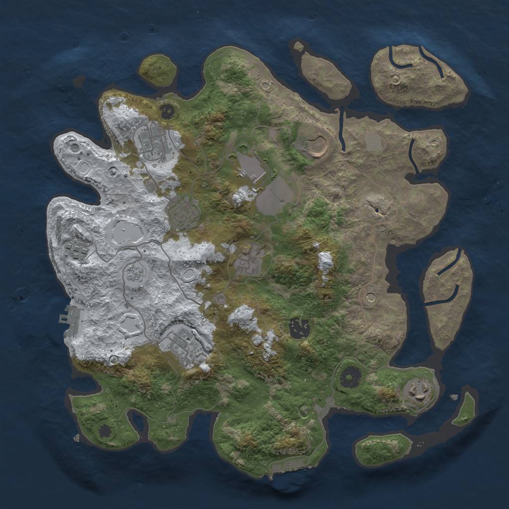 Rust Map: Procedural Map, Size: 3500, Seed: 562945678, 18 Monuments