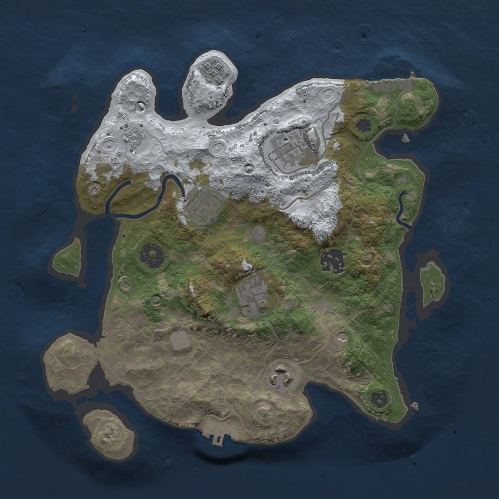 Rust Map: Procedural Map, Size: 3000, Seed: 348470172, 15 Monuments