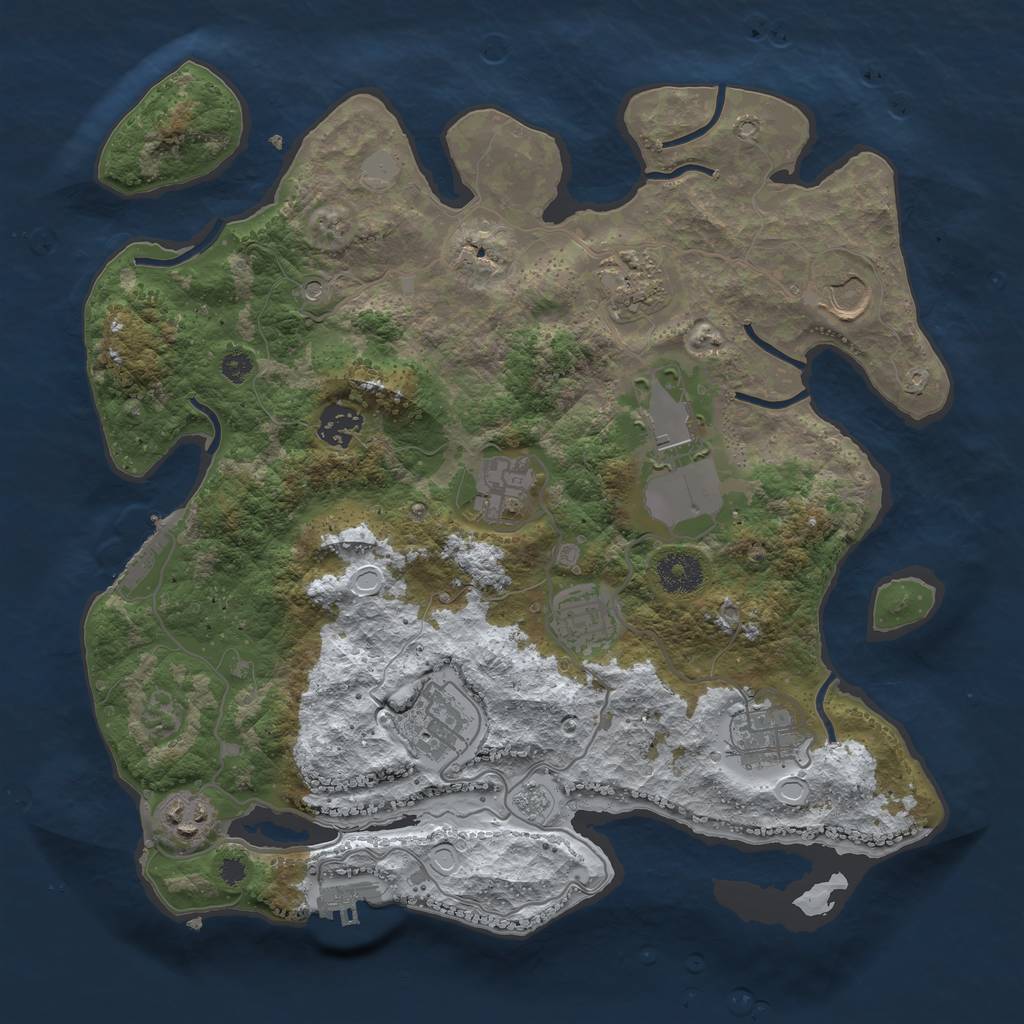 Rust Map: Procedural Map, Size: 3500, Seed: 2361569, 18 Monuments
