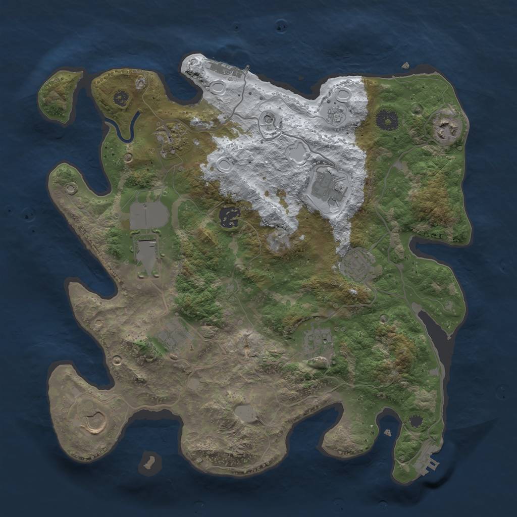 Rust Map: Procedural Map, Size: 3500, Seed: 26876, 18 Monuments