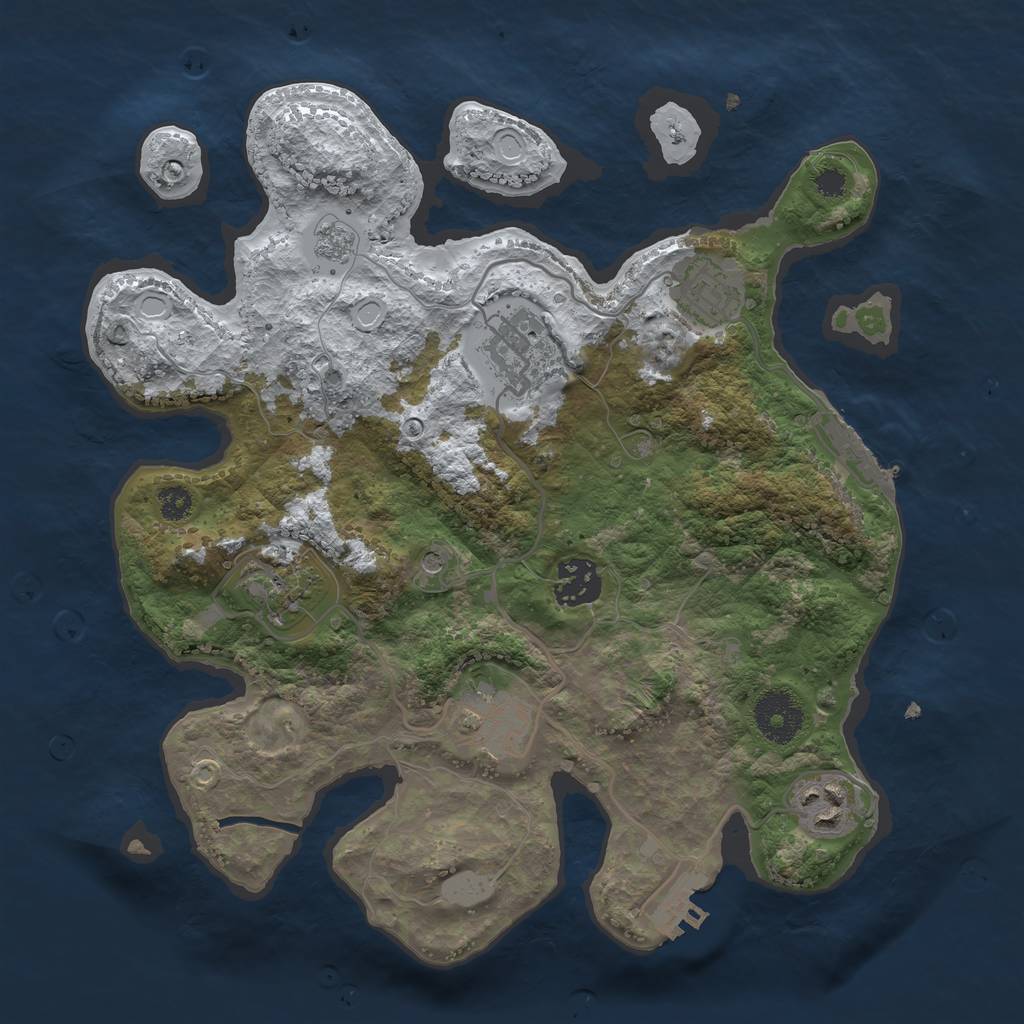Rust Map: Procedural Map, Size: 3100, Seed: 6576321, 15 Monuments
