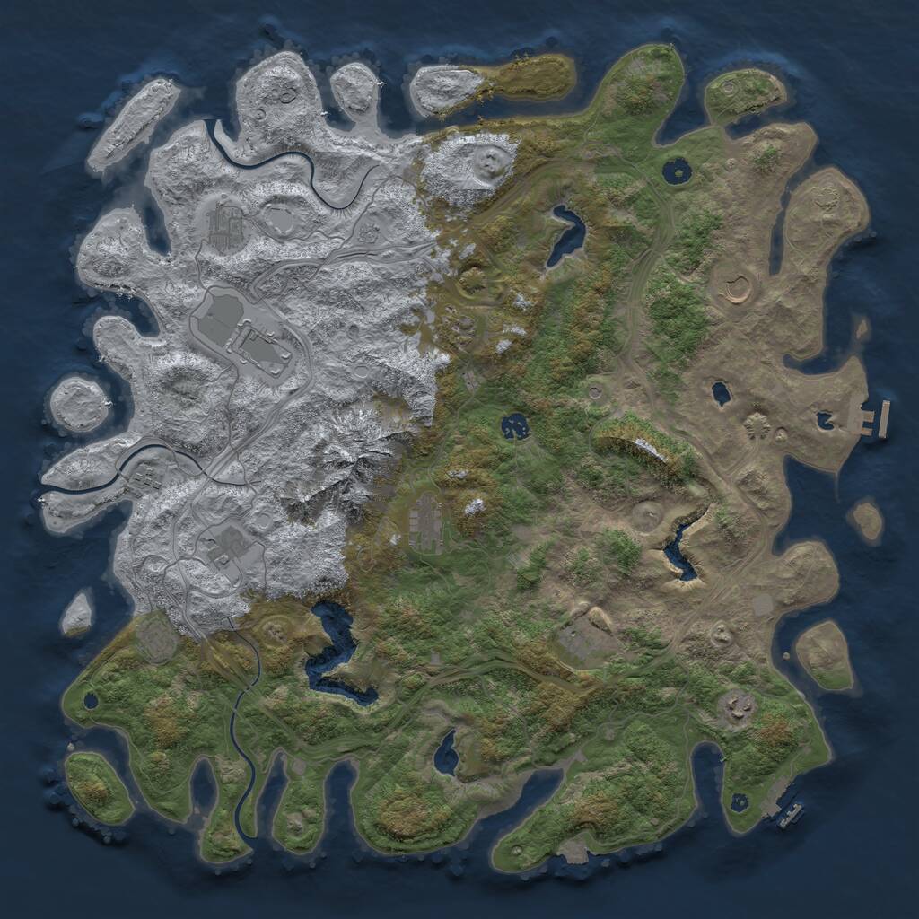 Rust Map: Procedural Map, Size: 5000, Seed: 1514158016, 17 Monuments