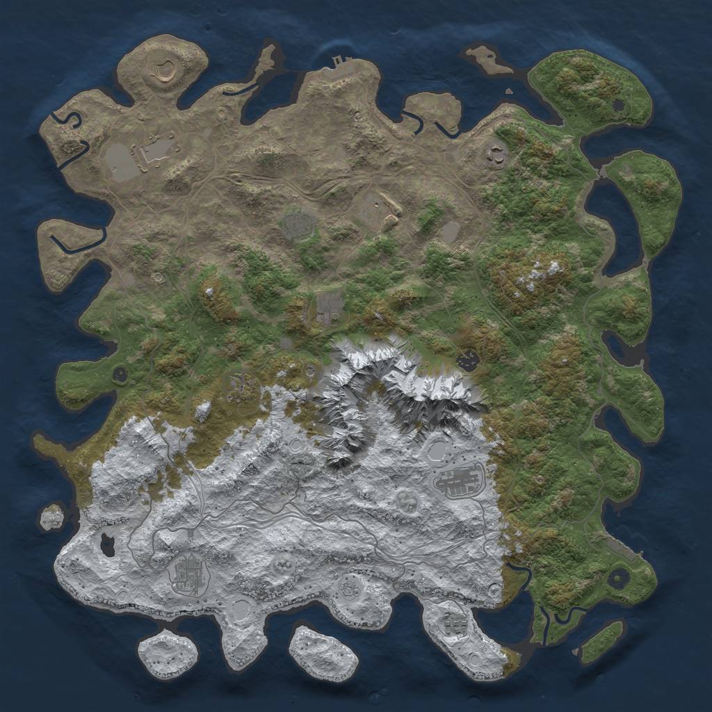 Rust Map: Procedural Map, Size: 5000, Seed: 79243, 20 Monuments