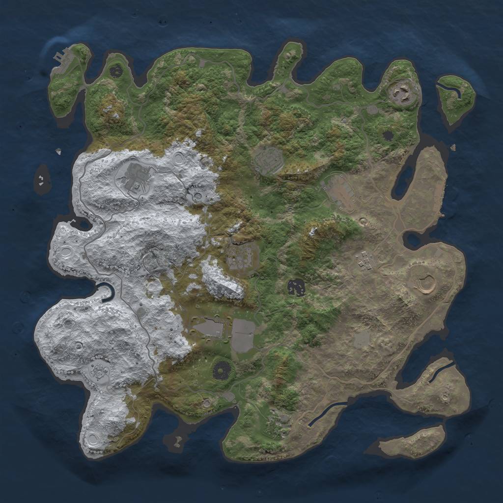 Rust Map: Procedural Map, Size: 4000, Seed: 582, 19 Monuments