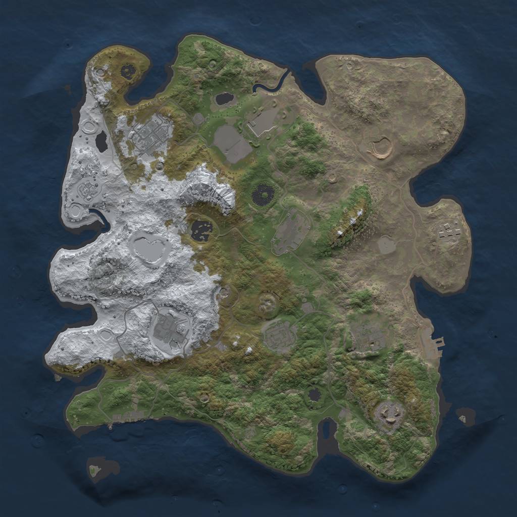 Rust Map: Procedural Map, Size: 3550, Seed: 9770208, 19 Monuments