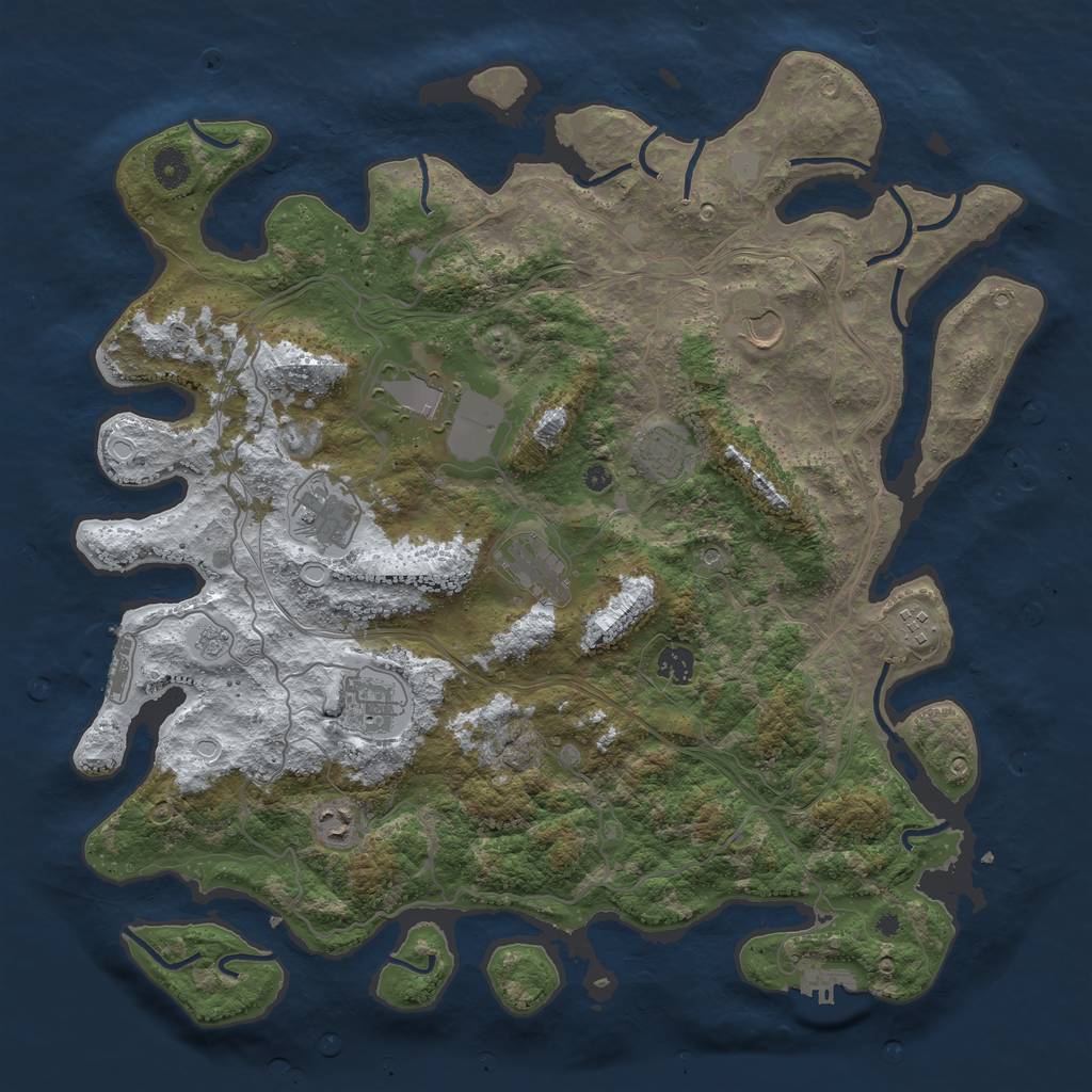 Rust Map: Procedural Map, Size: 4300, Seed: 776516582, 18 Monuments
