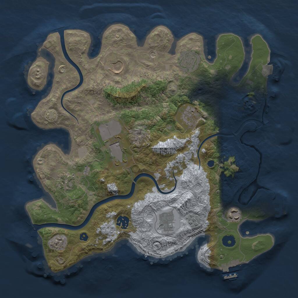 Rust Map: Procedural Map, Size: 3500, Seed: 2029964992, 14 Monuments