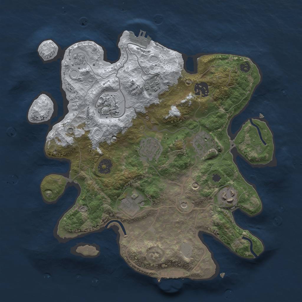 Rust Map: Procedural Map, Size: 3000, Seed: 1737551164, 16 Monuments