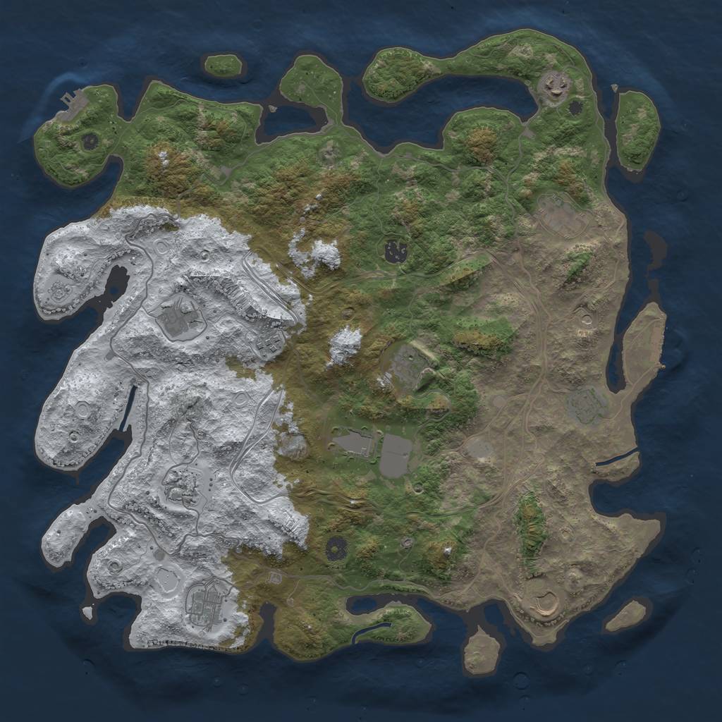 Rust Map: Procedural Map, Size: 4500, Seed: 2797146, 20 Monuments