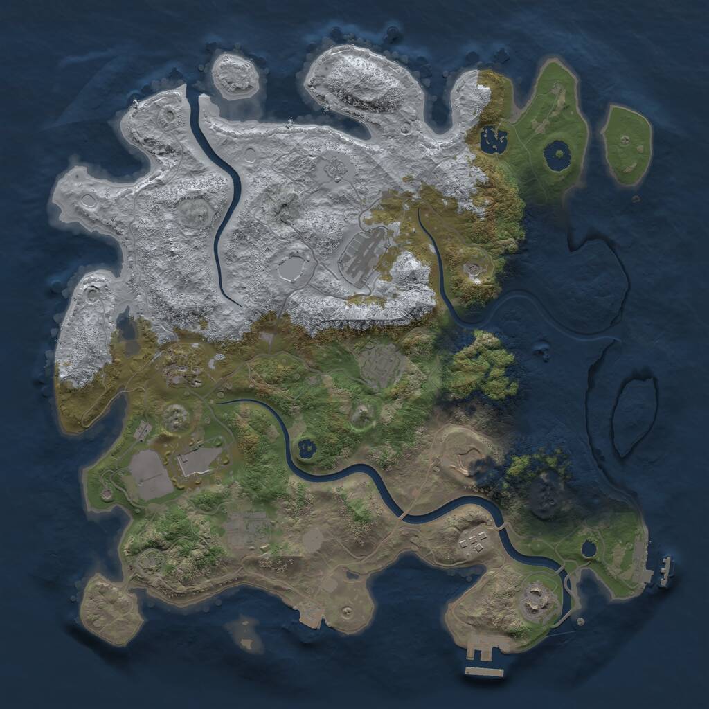 Rust Map: Procedural Map, Size: 3750, Seed: 245726326, 15 Monuments