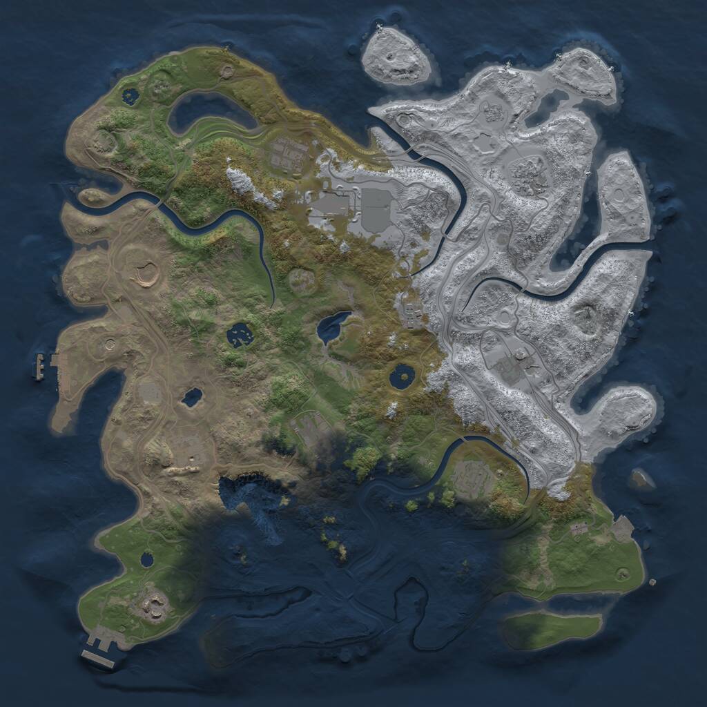 Rust Map: Procedural Map, Size: 4250, Seed: 1816066804, 17 Monuments