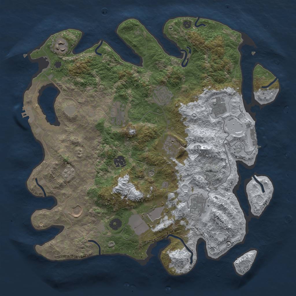 Rust Map: Procedural Map, Size: 3750, Seed: 757263683, 19 Monuments