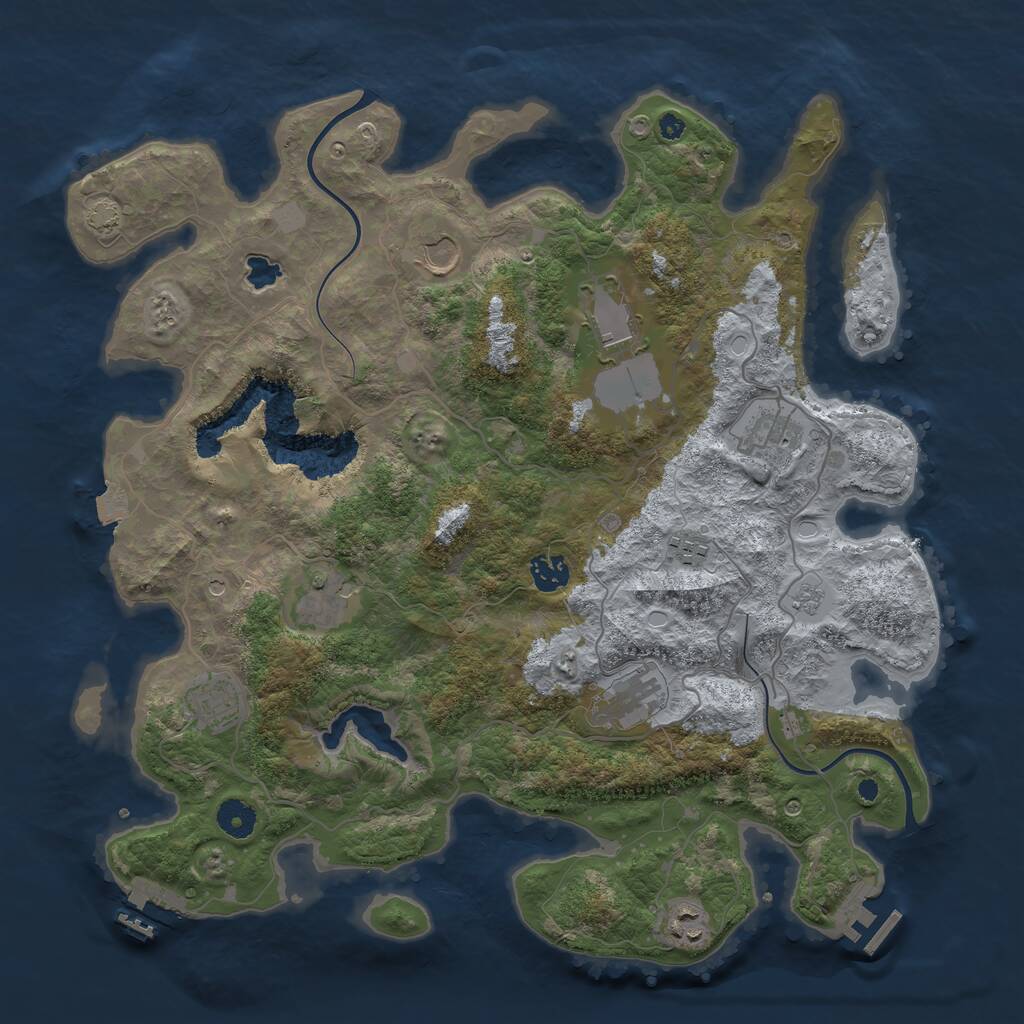 Rust Map: Procedural Map, Size: 4000, Seed: 469545115, 15 Monuments