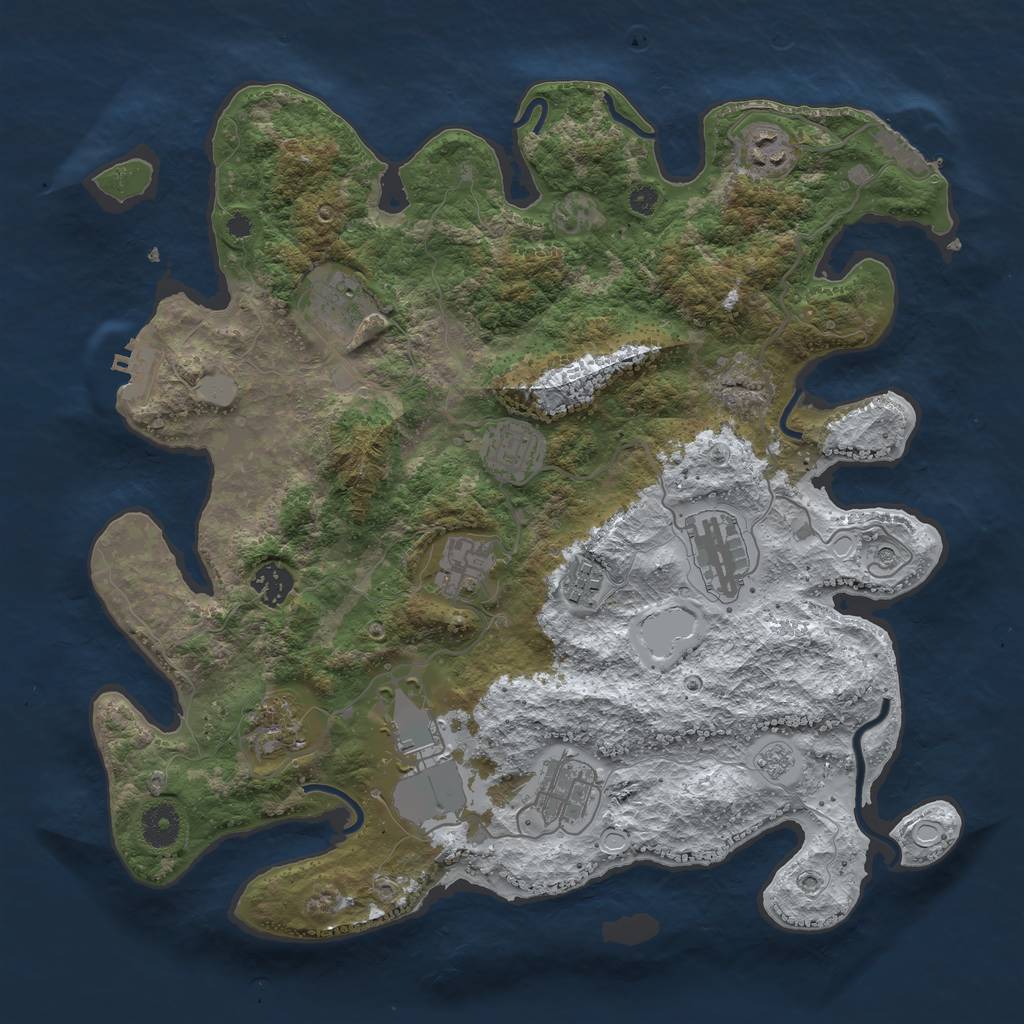 Rust Map: Procedural Map, Size: 3750, Seed: 118696809, 19 Monuments
