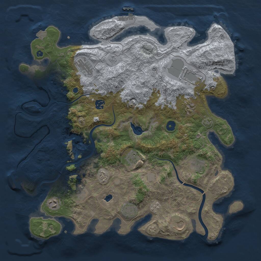 Rust Map: Procedural Map, Size: 4000, Seed: 356897, 17 Monuments