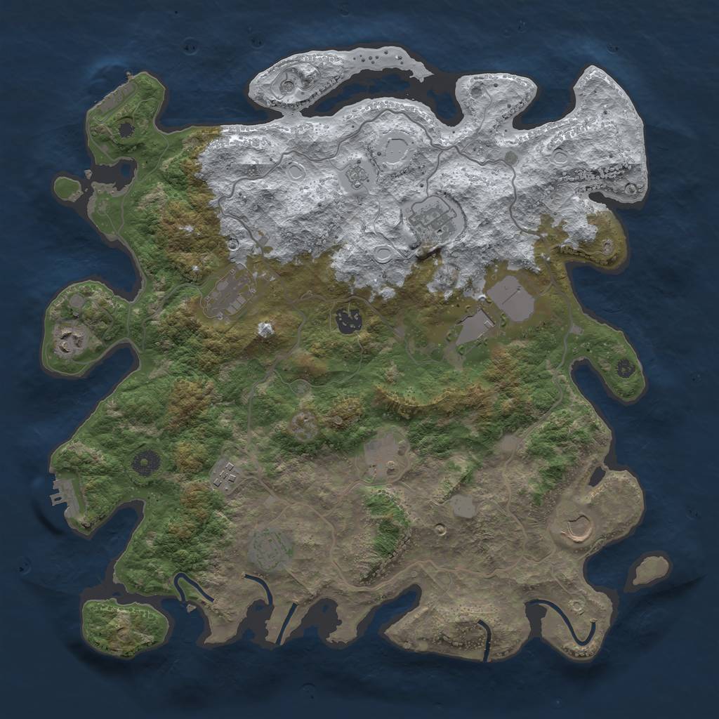 Rust Map: Procedural Map, Size: 4000, Seed: 356897, 18 Monuments