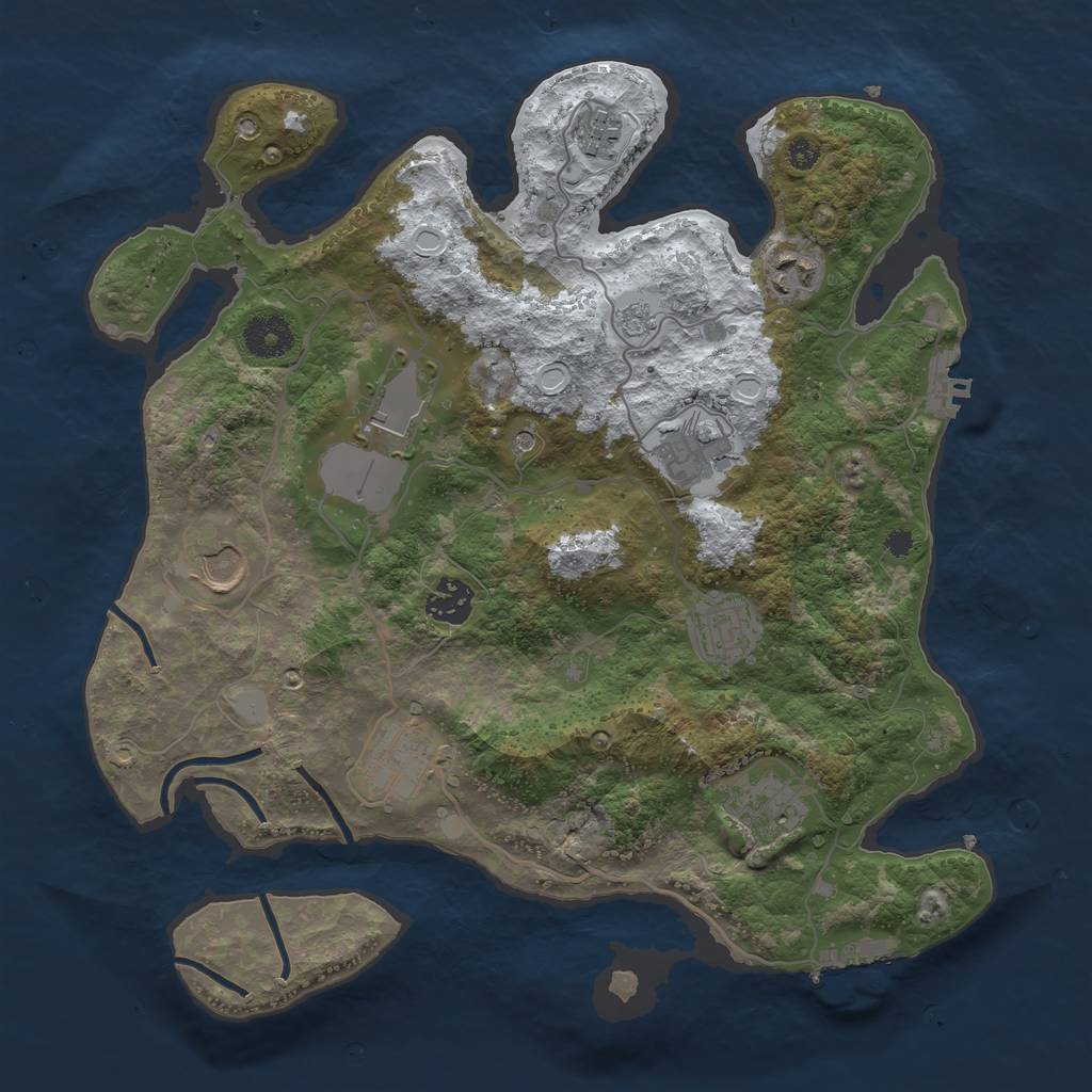 Rust Map: Procedural Map, Size: 3500, Seed: 2025755903, 18 Monuments
