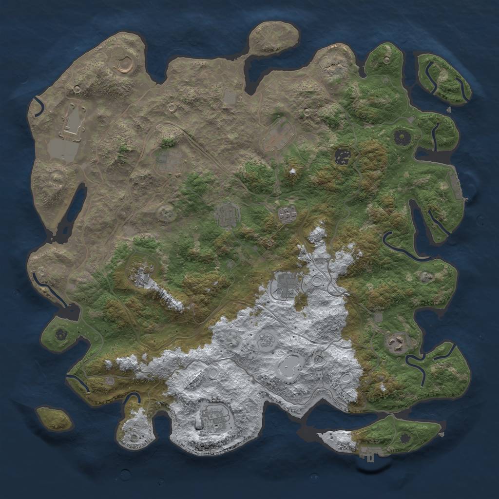 Rust Map: Procedural Map, Size: 4500, Seed: 179633, 20 Monuments