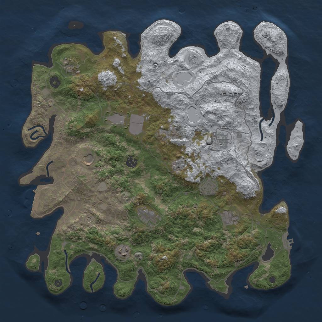 Rust Map: Procedural Map, Size: 4200, Seed: 761071746, 19 Monuments