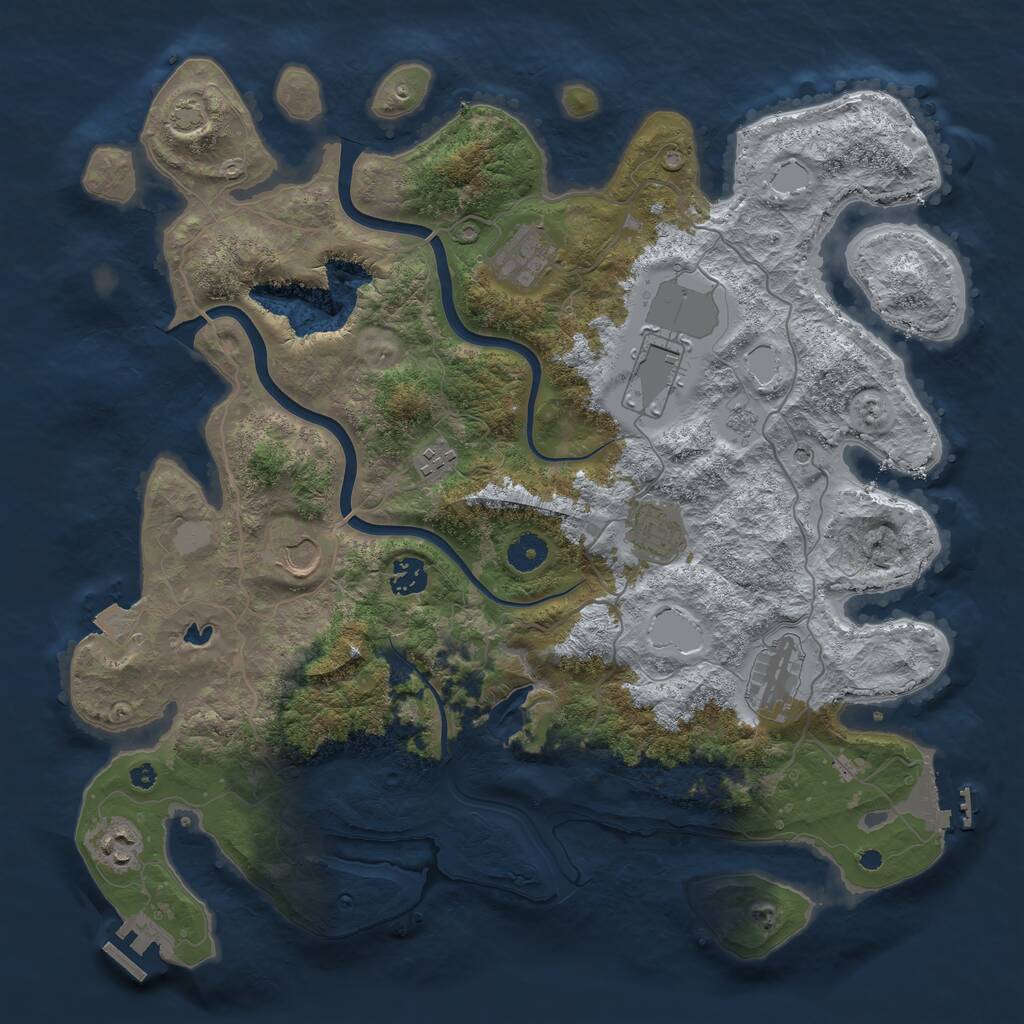 Rust Map: Procedural Map, Size: 4000, Seed: 19963, 14 Monuments