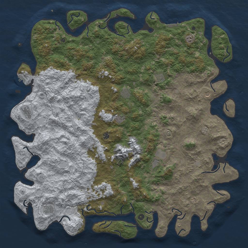Rust Map: Procedural Map, Size: 6000, Seed: 4674588, 20 Monuments