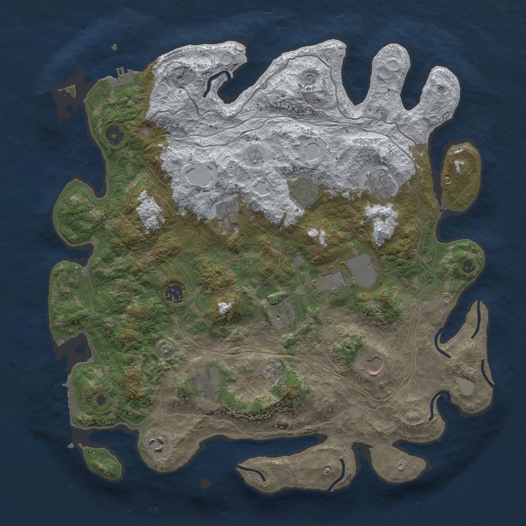 Rust Map: Procedural Map, Size: 4250, Seed: 457215444, 19 Monuments