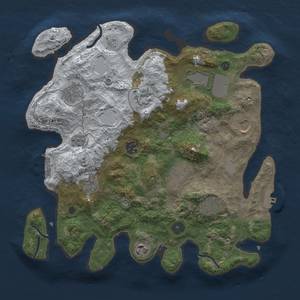 Thumbnail Rust Map: Procedural Map, Size: 3500, Seed: 1436603289, 19 Monuments