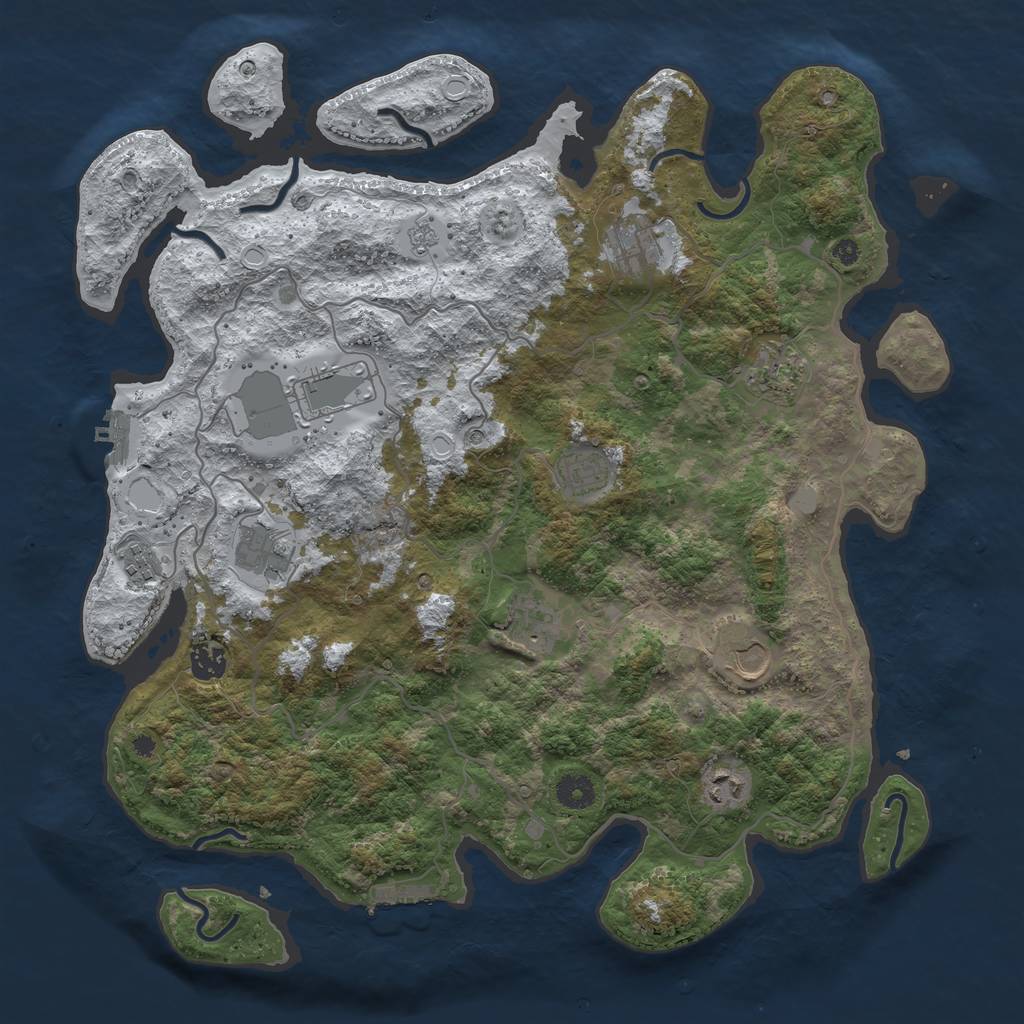 Rust Map: Procedural Map, Size: 4100, Seed: 509230198, 19 Monuments
