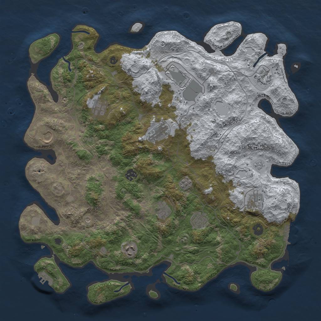 Rust Map: Procedural Map, Size: 4250, Seed: 375213279, 20 Monuments