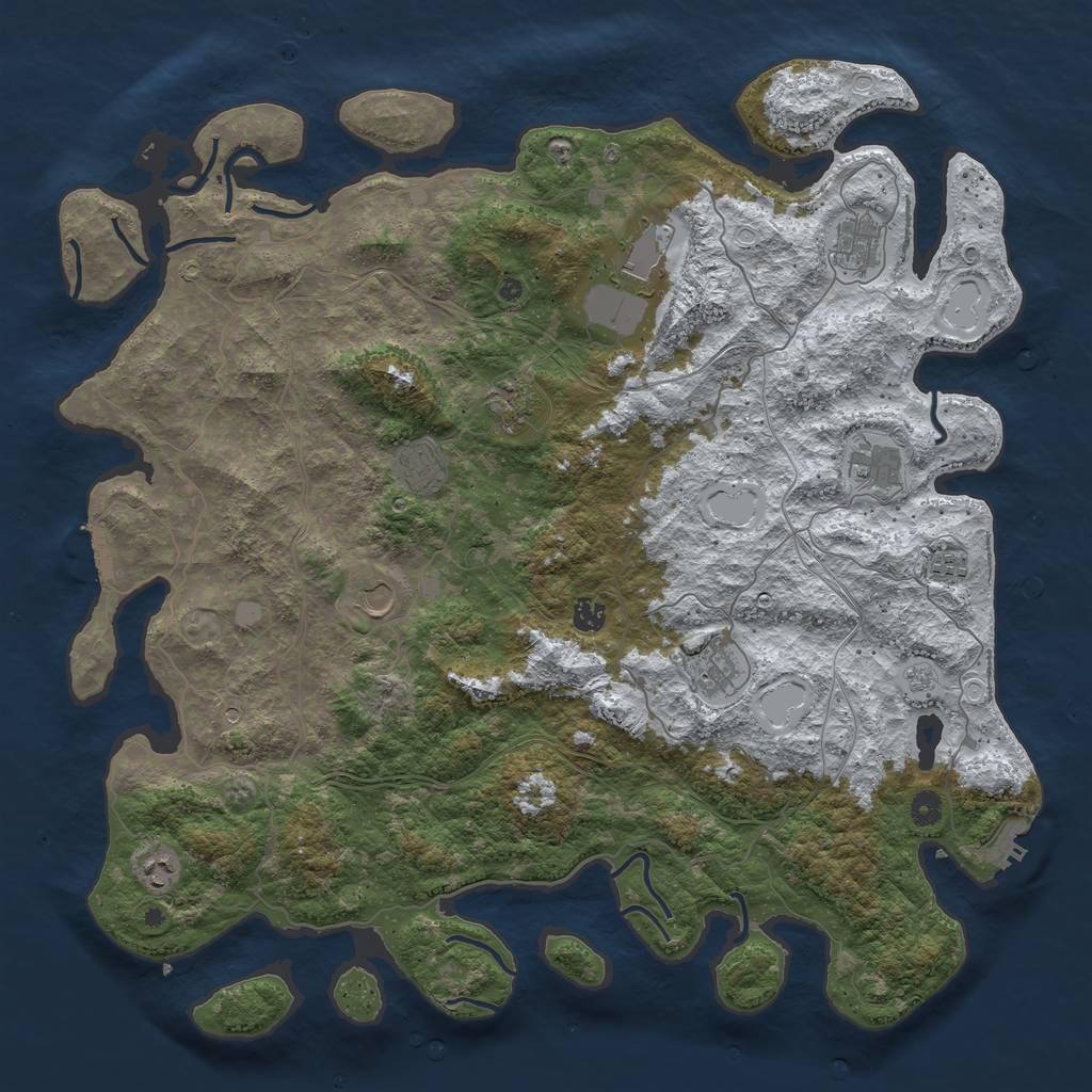 Rust Map: Procedural Map, Size: 4800, Seed: 474936308, 19 Monuments