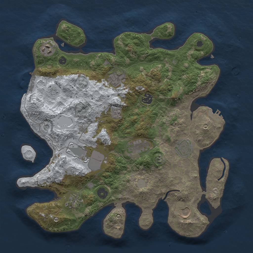Rust Map: Procedural Map, Size: 3500, Seed: 20220522, 18 Monuments