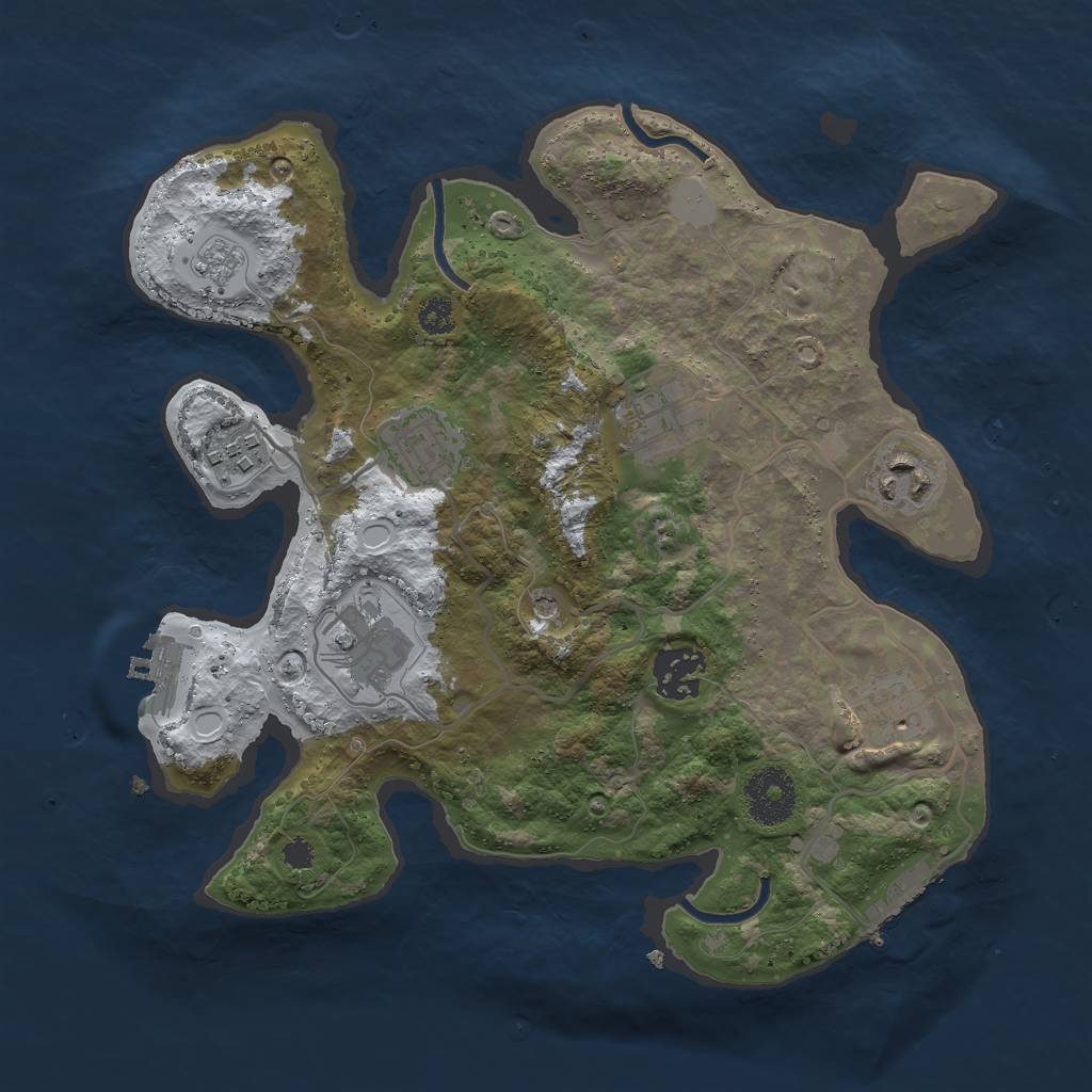 Rust Map: Procedural Map, Size: 3000, Seed: 1892871580, 16 Monuments