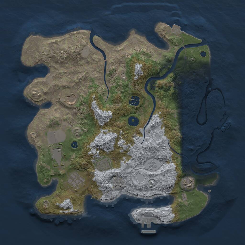 Rust Map: Procedural Map, Size: 3500, Seed: 225430719, 13 Monuments