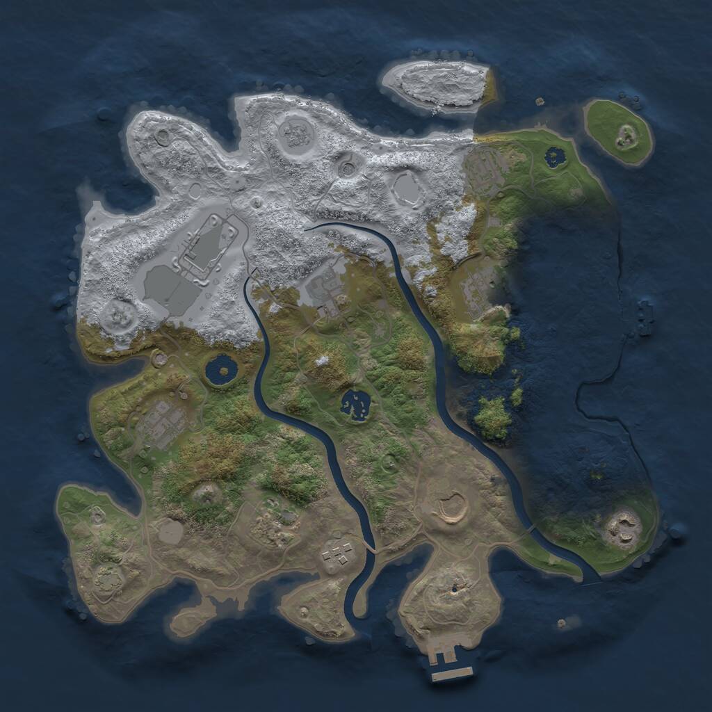 Rust Map: Procedural Map, Size: 3500, Seed: 1267295540, 16 Monuments