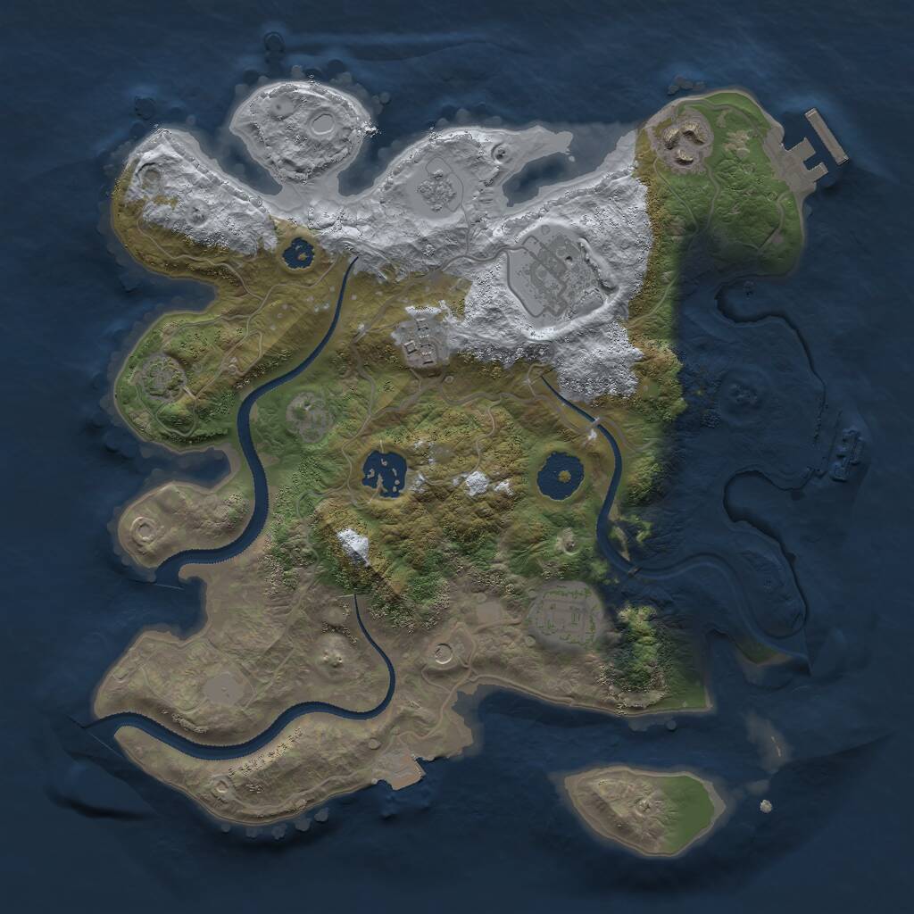 Rust Map: Procedural Map, Size: 3000, Seed: 1902373408, 11 Monuments