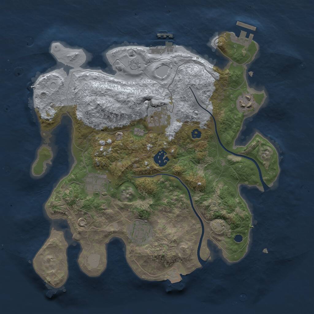 Rust Map: Procedural Map, Size: 3150, Seed: 2048125122, 10 Monuments