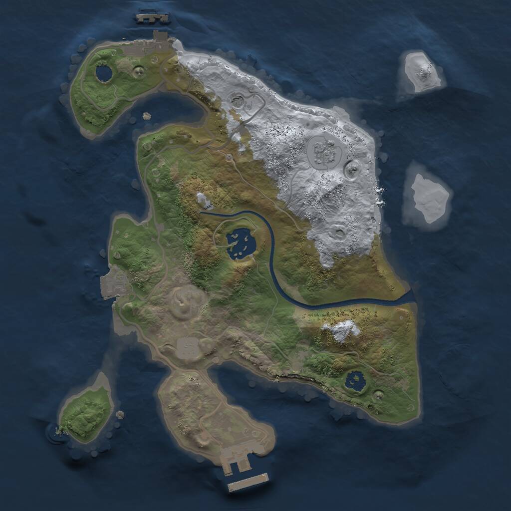 Rust Map: Procedural Map, Size: 2500, Seed: 24, 6 Monuments