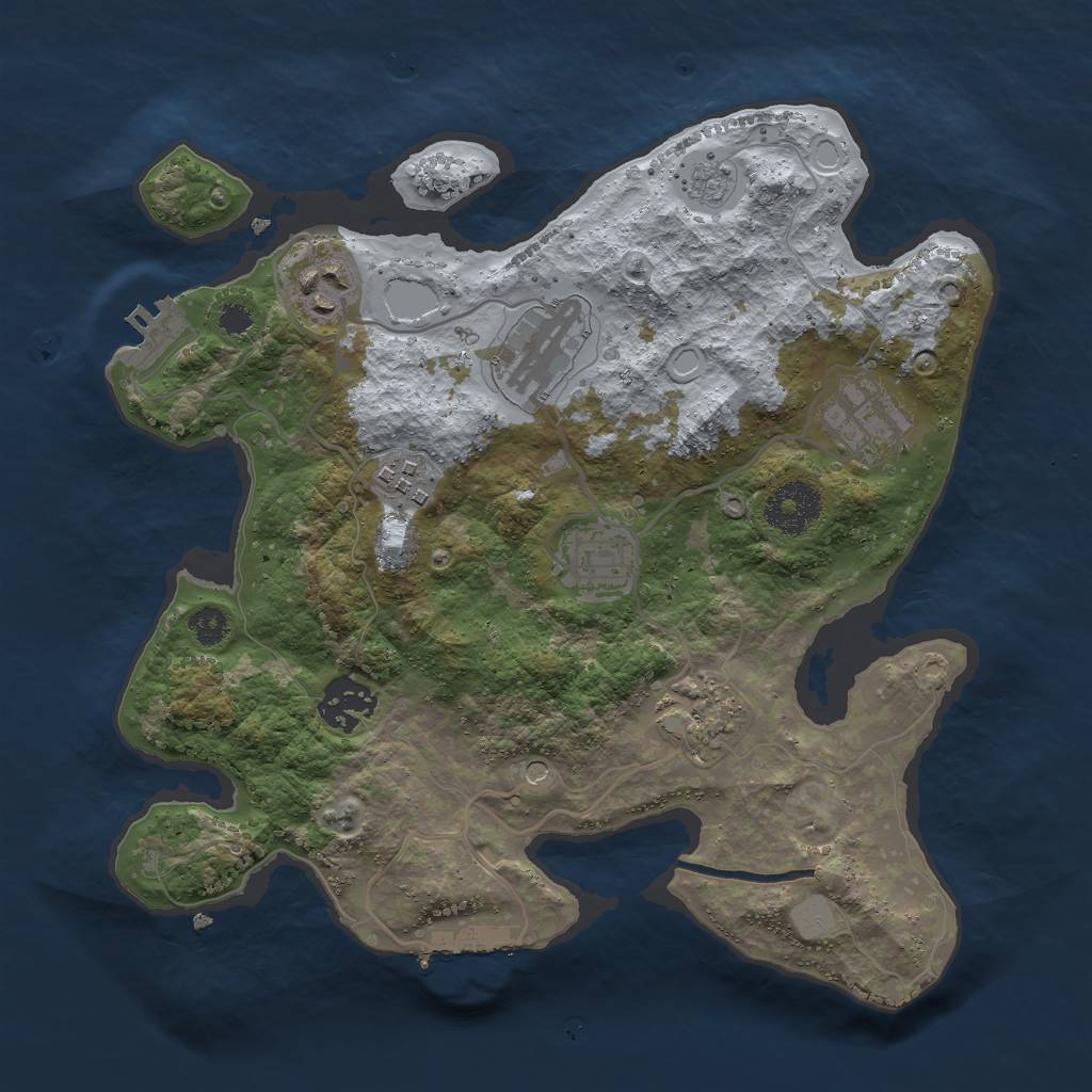 Rust Map: Procedural Map, Size: 3000, Seed: 1486027366, 16 Monuments