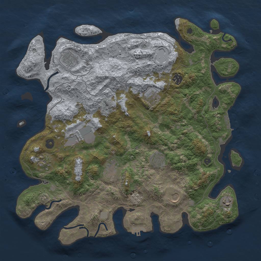 Rust Map: Procedural Map, Size: 4000, Seed: 10669, 19 Monuments