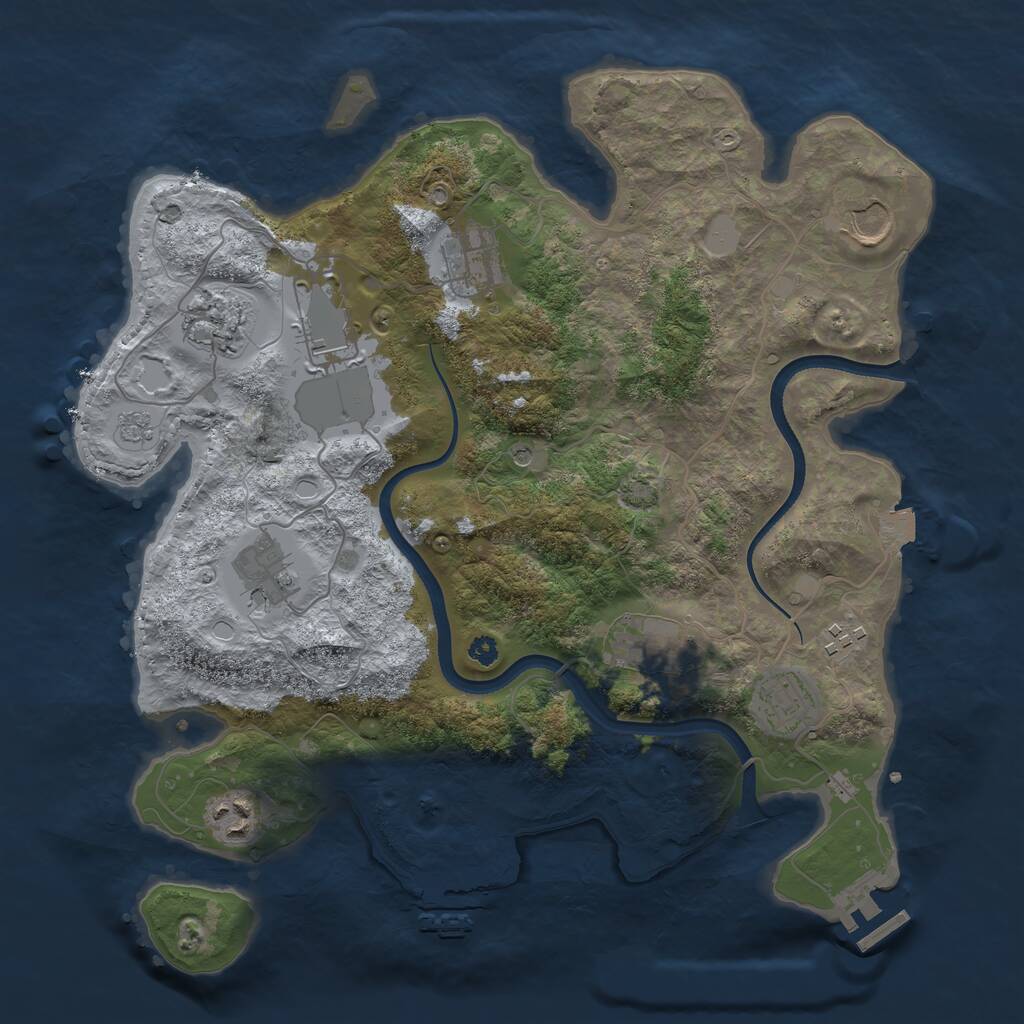 Rust Map: Procedural Map, Size: 3500, Seed: 677831356, 15 Monuments